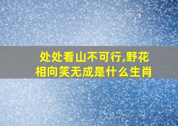 处处看山不可行,野花相向笑无成是什么生肖