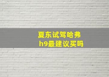 夏东试驾哈弗h9最建议买吗