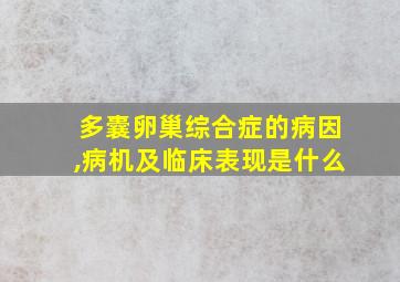 多囊卵巢综合症的病因,病机及临床表现是什么