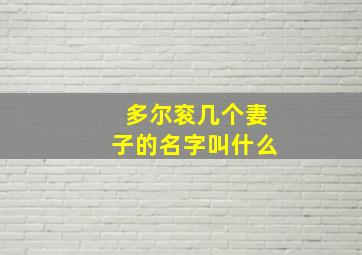 多尔衮几个妻子的名字叫什么