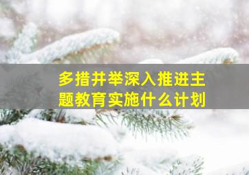 多措并举深入推进主题教育实施什么计划