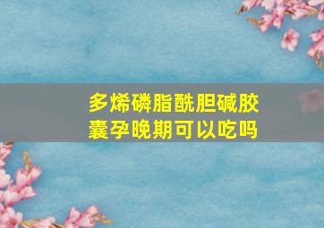 多烯磷脂酰胆碱胶囊孕晚期可以吃吗