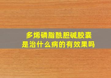 多烯磷脂酰胆碱胶囊是治什么病的有效果吗