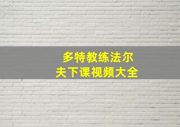 多特教练法尔夫下课视频大全