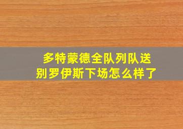 多特蒙德全队列队送别罗伊斯下场怎么样了