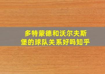 多特蒙德和沃尔夫斯堡的球队关系好吗知乎