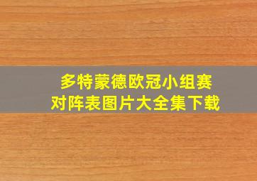 多特蒙德欧冠小组赛对阵表图片大全集下载