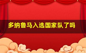 多纳鲁马入选国家队了吗