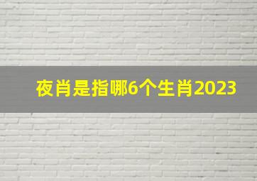 夜肖是指哪6个生肖2023