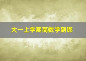 大一上学期高数学到哪