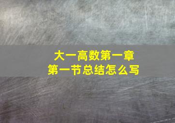 大一高数第一章第一节总结怎么写