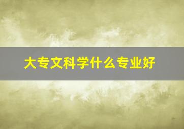 大专文科学什么专业好