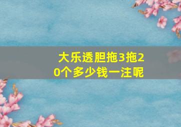 大乐透胆拖3拖20个多少钱一注呢