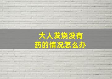 大人发烧没有药的情况怎么办