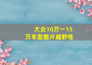 大众10万一15万车型图片越野性