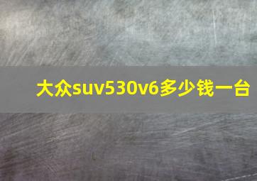 大众suv530v6多少钱一台