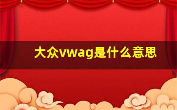 大众vwag是什么意思