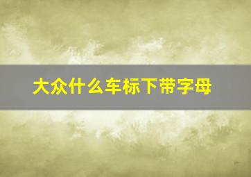 大众什么车标下带字母