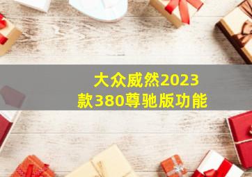 大众威然2023款380尊驰版功能