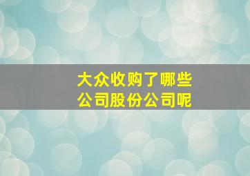 大众收购了哪些公司股份公司呢