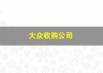 大众收购公司