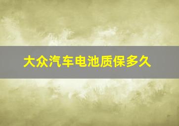 大众汽车电池质保多久