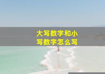 大写数字和小写数字怎么写