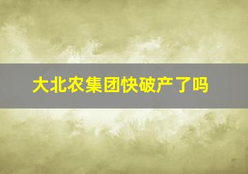 大北农集团快破产了吗