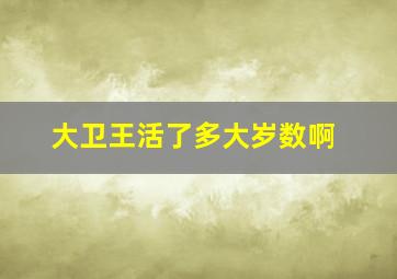 大卫王活了多大岁数啊