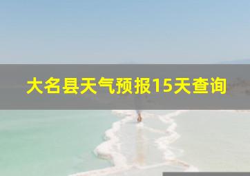 大名县天气预报15天查询