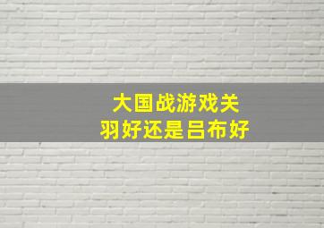 大国战游戏关羽好还是吕布好