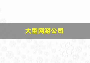 大型网游公司