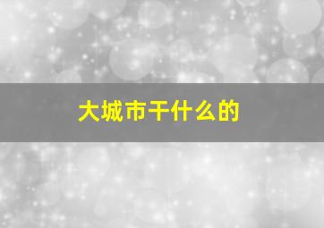 大城市干什么的