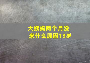 大姨妈两个月没来什么原因13岁