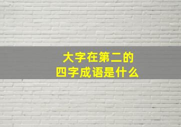 大字在第二的四字成语是什么