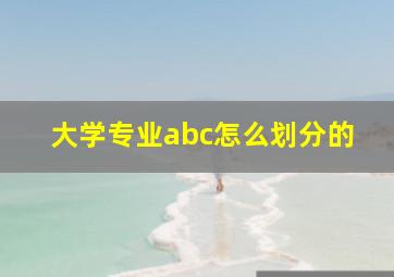 大学专业abc怎么划分的