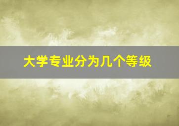 大学专业分为几个等级