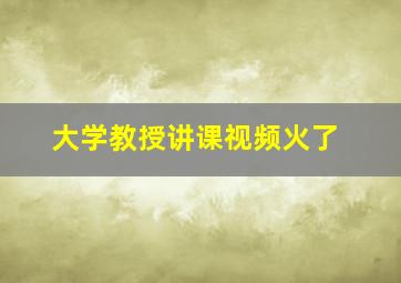 大学教授讲课视频火了