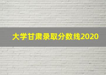 大学甘肃录取分数线2020