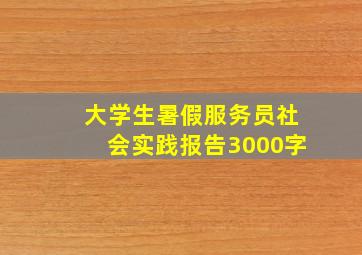 大学生暑假服务员社会实践报告3000字