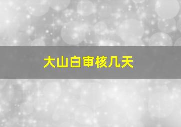 大山白审核几天