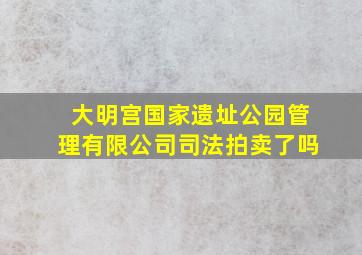 大明宫国家遗址公园管理有限公司司法拍卖了吗