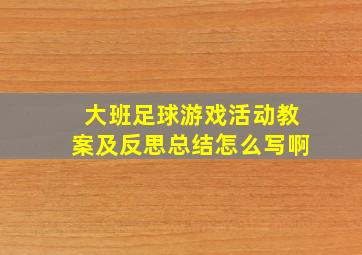 大班足球游戏活动教案及反思总结怎么写啊