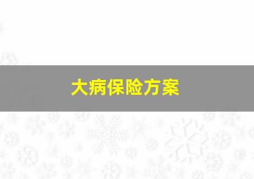 大病保险方案