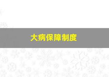 大病保障制度