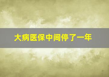 大病医保中间停了一年