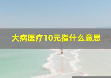 大病医疗10元指什么意思