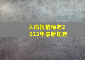 大病报销标准2023年最新规定