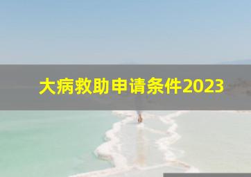 大病救助申请条件2023