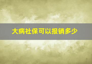 大病社保可以报销多少